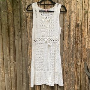 Calypso St. Barths white cotton crochet dress M